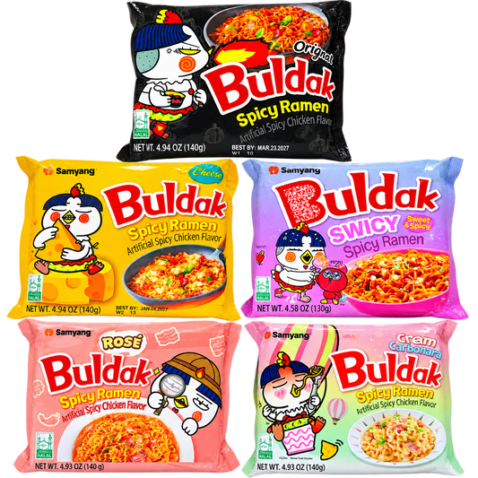 Buldak Spicy Ramen Variety Bundle – 5 Flavors | Samyang Korean Instant Noodles
