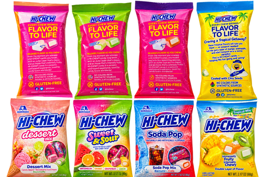 HI-CHEW Variety Bundle – 4 Bags | Dessert, Sweet & Sour, Soda Pop & Tropical Mix
